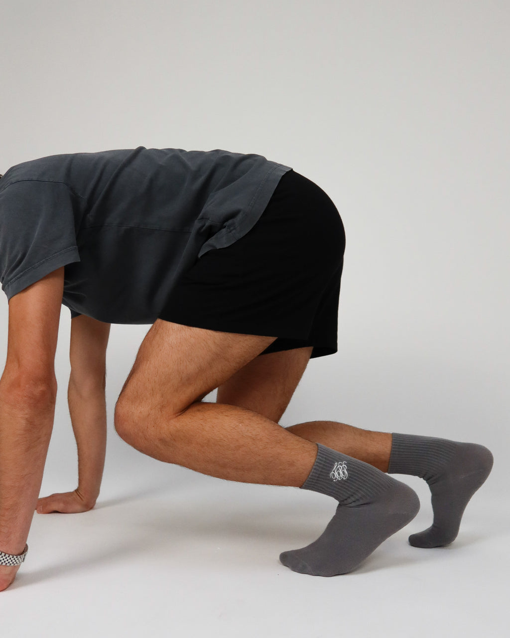 Pilates Grip Socks in Concrete