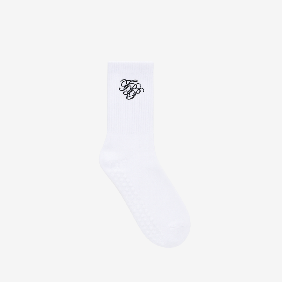 WHITE PILATES GRIP SOCKS